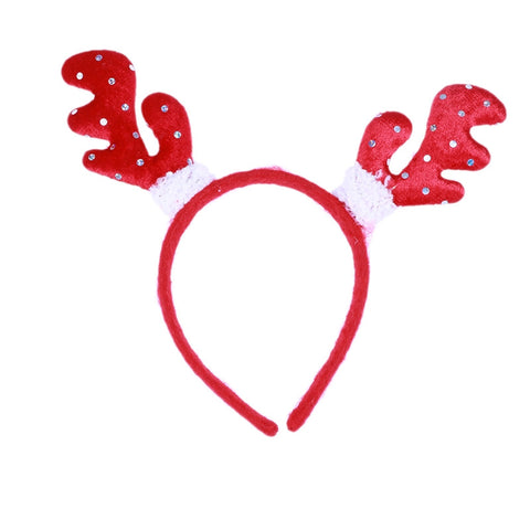 Reindeer Antler Hair Hoop Red Adjustable Kids Headband Headwear for Children Christmas Costume Party